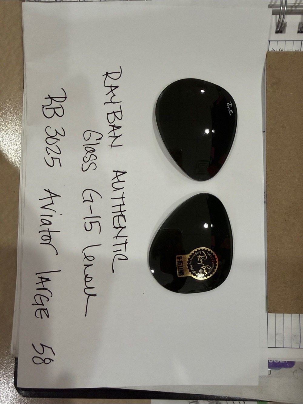 Ray-Ban G-15 Dark Green Aviator Replacement Lenses (Pair)